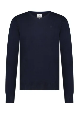 State of Art - Pullover mit V-Ausschnitt blau - Gr. - 3XL