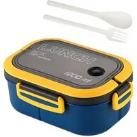 WS-Trend Lunchbox 4-teiliges Kinder-Lunch-Set „Navy“ – Brotdose 1200 ml mit Besteck, (3-tlg., Spar-Set)