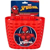 Seven Polska Fahrradkorb Kinder Lenkerkorb "Spiderman", rot, für Dinos, Superhelden & Co