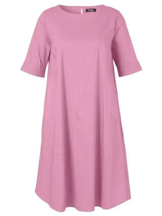 Frapp - Kleid Rundhals 1/2 Arm rose blush - Gr. - 50