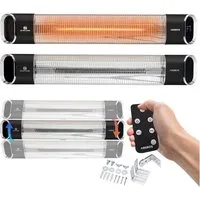 Arebos Heizstrahler 2000W, mit Fernbedienung, 2 Leistungsstufen, 9 Heizstufen, IP65, Fernbedienung