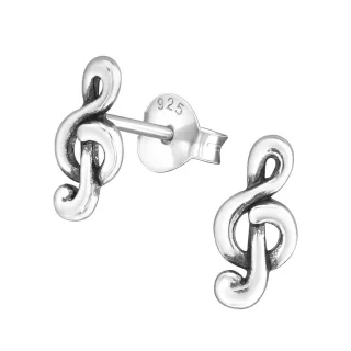 Notenschl?ssel Ohrringe aus 925 Silber