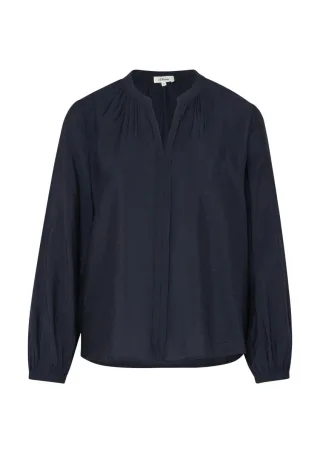 s.Oliver Red Label - Viskosebluse mit Raffung und All-over-Print blau - Gr. - 42