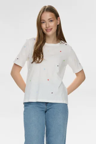 Nümph - NUDELORA T-SHIRT - GOTS cloud dancer - Gr. - L