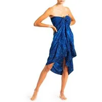 PANASIAM Sarong Pareo Tuch blickdicht Blautöne aus Viskose - Strandtuch & Wickelkleid, Viskose, Wickelrock - Bikini Cover-up - großes Schultertuch für Damen & Herren