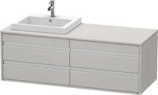Duravit Ketho Konsolenwaschtischunterbau wandhängend Betongrau Matt 1400x550x496 mm - KT6757L0707 KT6757L0707