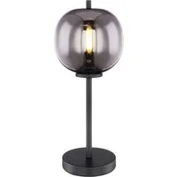 GLOBO LIGHTING Tischleuchte BLACKY, ohne Leuchtmittel, Tischlampe/Metall schwarz/Glas/Wohnzimmer/Schlafzimmer