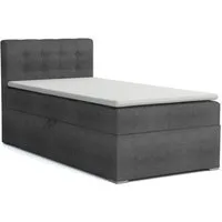 Deine Möbel 24 Boxspringbett JUNG 3 Polsterbett Jungendbett inkl. Matratzen H3 / H4 inkl. Topper (Boxbett für Jugendliche Creme Grau Beige Hellgrau Dunkegrau Anthrazit Schwarz, 3-St., Bonellfederkernmatratze H3 Taschenfederkernmatratze H4), 90x200 10