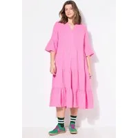 Studio Untold Maxikleid Maxikleid A-Line Musselin Stehkragen Volants