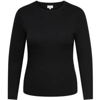 ONLY CARMAKOMA Langarmshirt CARRILEY O-NECK L/S TOP JRS NOOS Baumwollmischung