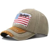 Sporty Baseball Cap U.S.A. Flag Fahne Vintage USA Basic Retro Amerika Baseballcap mit Belüftungslöchern