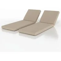 Beautissu Liegenauflage 2er Set Deckchair Auflagen Wasserdicht QD-RL, 190x60cm, Beige, Sonnenliege Auflage Outdoor Polster Wetterfest Schnell Trocknend