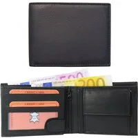 Ware aus aller Welt Geldbörse Echtleder Geldbörse schwarz Nappa-Leder Kombibörse Leder Portemonnaie (1-tlg)
