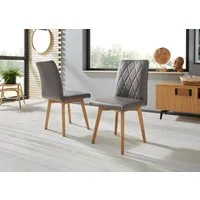 OTTO home Esszimmerstuhl Brest (Set, 2 St), Gestell aus Eiche Massivholz geölt