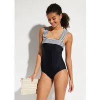 bonprix Badeanzug (1-St) figurformendes Material, sportlicher Stil, mit Netzfutter