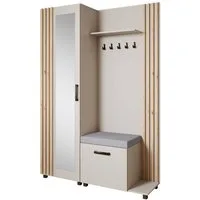 Beautysofa Garderoben-Set Livia – Design, Funktion und Ordnung in Perfektion, (Geräumiger Schuhschrank, mit praktischer Kleiderstange)