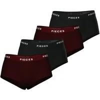 pieces Hipster PCLOGO LADY 4 PACK SOLID NOOS BC (Packung, 4-St., 4er-Pack) Baumwollmischung