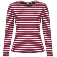 modAS Langarmshirt Damen Bretonisches Streifenshirt 25904 Langarm - Sweatshirt gestreift Shirt gestreift aus Baumwolle, Rundhalsausschnitt, femininer Schnitt