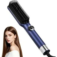 CkeyiN Pro Haarglättbürste,100-230℃,Warmluftbürste,Beheiztes Glättent /KaltlufGlättbürste, LED-Anzeige,Keramikplatte,PTC-Heizung