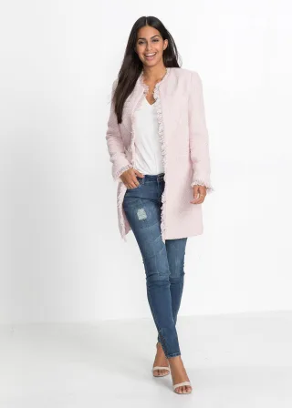 bonprix Bouclé Longblazer, rosa, Gr.40, Charismatischer Bouclé- Longblazer