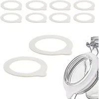 mikken Einkochring 10 weiße Gummiringe 68x94 mm für Bügelverschlussgläser 0,5–5 L, Kompatibel mit Bormioli Fido Bügelverschlussgläser 0,5–5 L