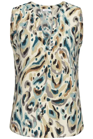 LASCANA Blusentop mit Alloverprint und V-Ausschnitt, Blusenshirt, casual