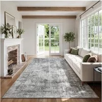Klyvvo Teppich Boho Abstrakt Teppich, Kurzflor weich, rutschfest & waschbar, Rechteckig, Höhe: 8.5 mm, 60x90 cm – Kleine Fußmatte für Eingangsbereich, Küche, Badezimmer