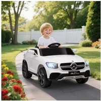AIYAPLAY Elektro-Kinderauto mit 2,4 GHz Fernbedienung 2 Motor MP3 LED Musik Hupe Softstart, Belastbarkeit 25 kg, (1-tlg), 12V Kinder Elektroauto für 3-6 Jahre 3-5 km,h Weiß