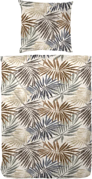 Primera Bettwäsche "Mako-Satin Bettwäsche Palmeral" 2 Stk. mit beruhigenden Palmenblättern