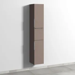 Sanipa 3way Hochschrank mit 2 Türen und 1 Auszug, Taupe-Matt UP1011T
