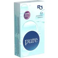 R3 Kondome Pure Packung mit, 12 St., transparente klassische Kondome, Made in Germany