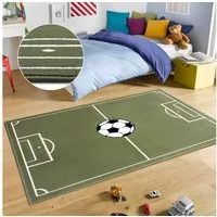 HANSE Home Teppich Estadio, rechteckig, Höhe: 8 mm, Kinderteppich, Spielteppich, Spielunterlage, Fußball, Kinderzimmer