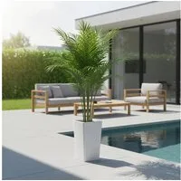 Kunstbaum Künstliche Pflanze Kunstpalme Künstliche Areca Palme mit Topf, GarveeMore