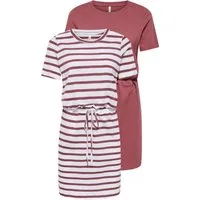 ONLY CARMAKOMA Jerseykleid CARHAPPY LIFE S/S DRESS 2-PACK JRS ZL (Packung, 2-tlg) Sommerkleid, Baumwolle, regular fit