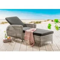 Destiny Gartenliege CASA, Aluminium, Polyrattan, m. Rollen und Auflage, 202x83x58cm, verstellbar