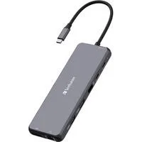 USB-C Pro Multiport-Hub CMH-13, 13 Port, Dockingstation grau, 2x HDMI, DP, RJ-45, 6x USB-A, Audio, 2x USB-C PD