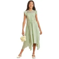 LIPSY Partykleid Lipsy Abendkleid mit Spitzenfront + Flatterärmeln (2-tlg)