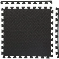 HMS Premium Fitnessmatte Kraftsport Unterlage Puzzle-Matte (Spar-Set, 6-St., 6 Elemente), Reduziert Lärm und Vibrationen bei Übungen mit Geräten