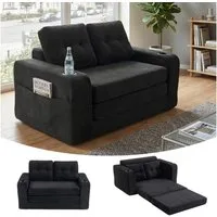 GLP Schlafsofa 2-Sitzer, Sofa 136x80 cm, Klappsofa platzsparend, mit Getränkehaltern, Seitentaschen, Liegefläche 186x100 cm