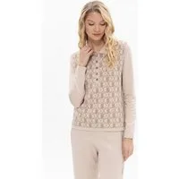 Passioni Strickpullover mit Polokragen und Logo