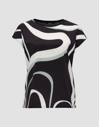 Opus - Shirt - Siberti print grün/weiß - Gr. - 38