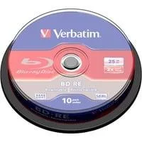 BD-RE 25 GB, Blu-ray-Rohlinge 2fach, 10 Stück, White Blue Surface, Lite Retail