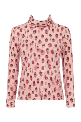 signe nature - Gemustertes Langarmshirt pink - Gr. - 38
