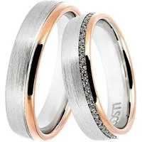 DOOSTI Trauring Schmuck Geschenk Silber 925 Trauring Ehering Partnerring LIEBE, Made in Germany - wahlweise mit oder ohne Zirkonia
