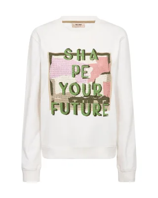 MOS MOSH - MMAtika O-LS Glam Sweatshirt white - Gr. - M