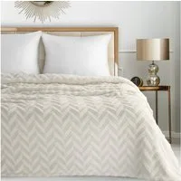 Wohndecke HYGGE Kuscheldecke – weiche Sofadecke, Design91, mit Fischgrät-Struktur, Mikrofaser 340 GSM, Plaid für Sofa & Bett
