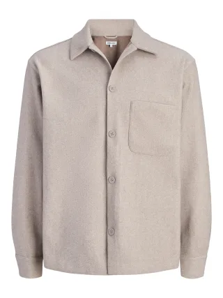 JACK&JONES - JJEREGENT OVERSHIRT LS SN Oatmeal - Gr. - L
