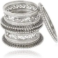 Shining Diva Armreif Set Antikes traditionelles (Armspange Satz von 18 Stück), Langlebige Oberfläche, Für Frauen und Mädchen