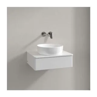 Villeroy und Boch Antao Waschtisch-Unterschrank L07050GF mit Beleuchtung, 1 Auszug, 600 x 190 x 500 mm, Front ohne Struktur, Glossy White Lacquer / Glossy White Lacquer