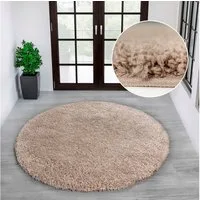 OTTO home Teppich Viva rund, rund, Höhe: 45 mm, Uni-Farben, einfarbig, besonders weich und kuschelig, Wohnzimmer